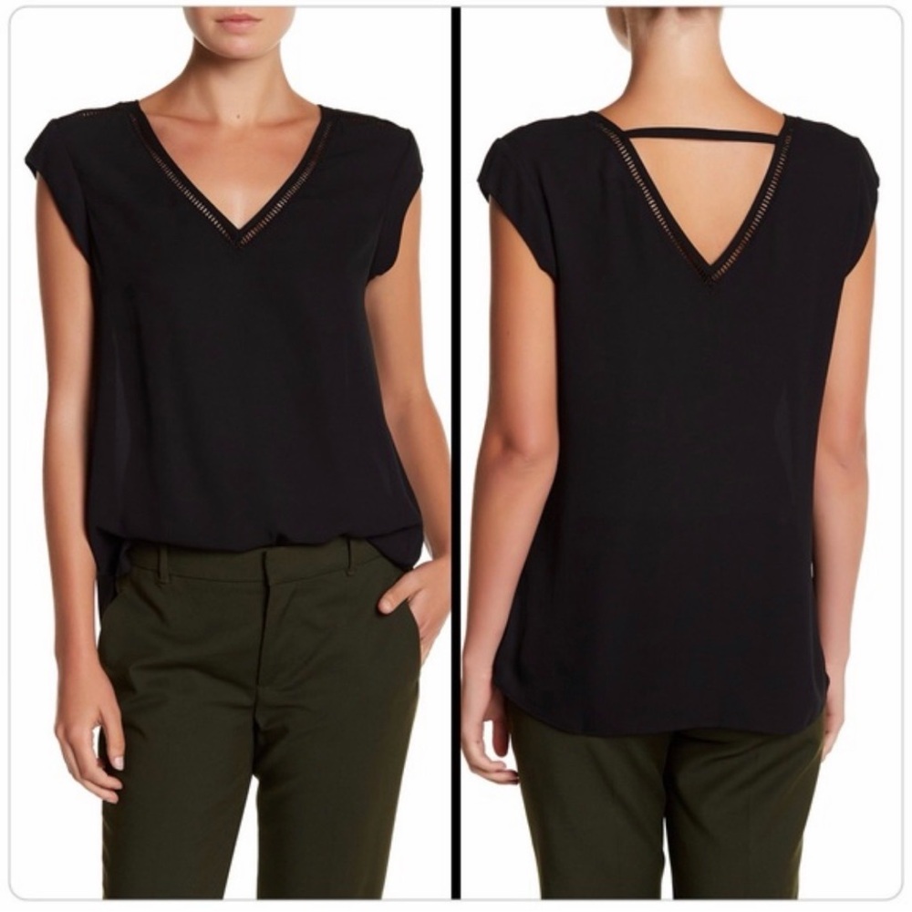 DR2 Black V-Neck Blouse